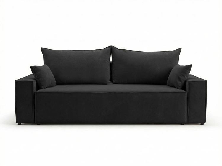 Kanapa z funkcją spania i pojemnikiem na pościel Sivra Czarna