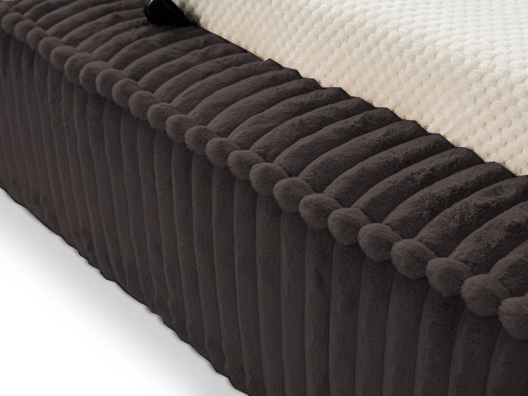 Łóżko tapicerowane z pojemnikiem i stelażem 120x200 Lago Czarne