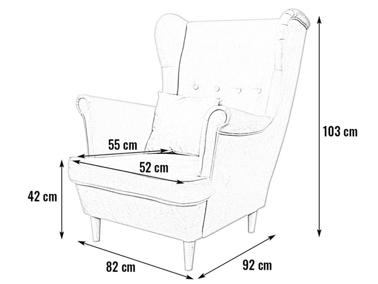 Fotel na nóżkach Oslo Ciemny niebieski