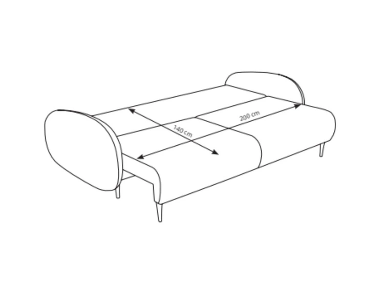 Kanapa z funkcją spania i pojemnikiem na pościel Alta Zielona