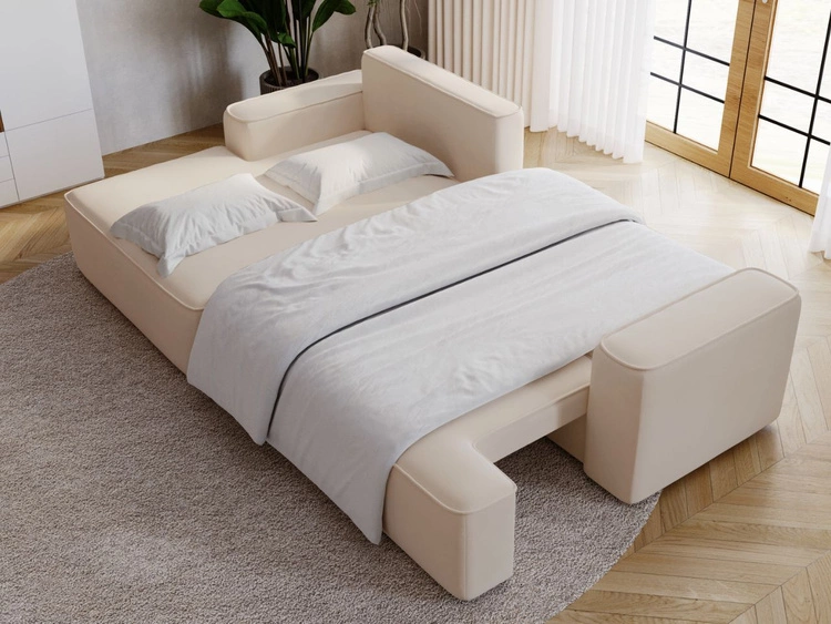 Narożnik L Lewy z funkcją spania i pojemnikiem California Beżowy