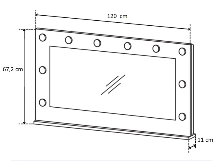 Toaletka z lustrem Anes Biały połysk