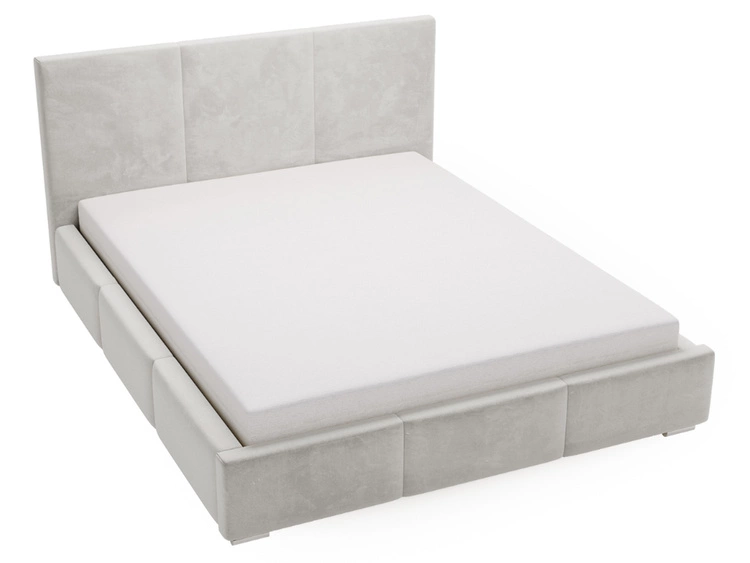 Łóżko tapicerowane z pojemnikiem i stelażem 160x200 cm Lincoln Szare
