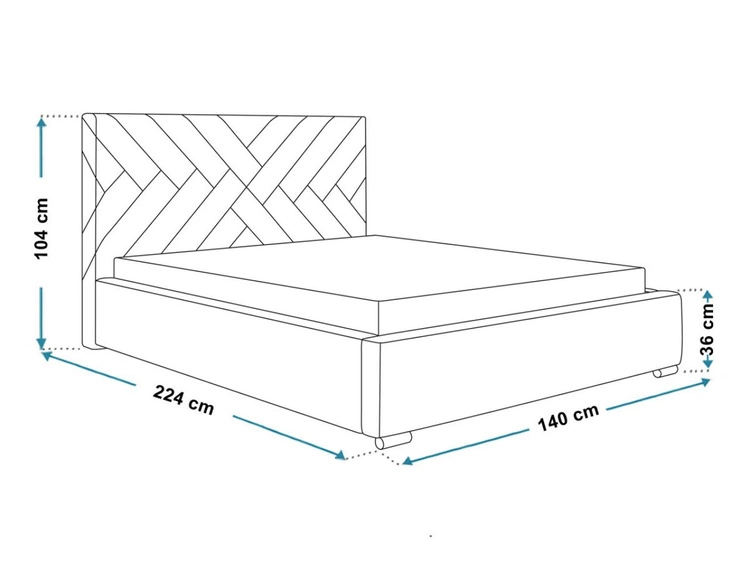 Łóżko tapicerowane z pojemnikiem i stelażem 120x200 Tonale Różowe