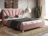 Łóżko tapicerowane ze stelażem 140x200 Fuzi różowe