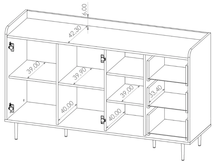 Komoda z drzwiami i szufladami Vasa Brązowa