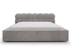 Łóżko tapicerowane z pojemnikiem i stelażem 140x200 Plaza Szare