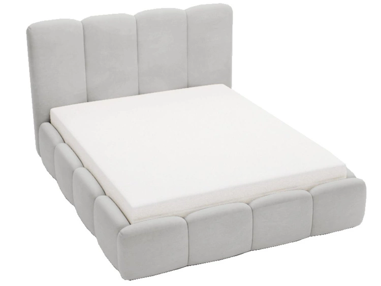 Łóżko tapicerowane z pojemnikiem i stelażem 160x200 Galli Jasnoszare