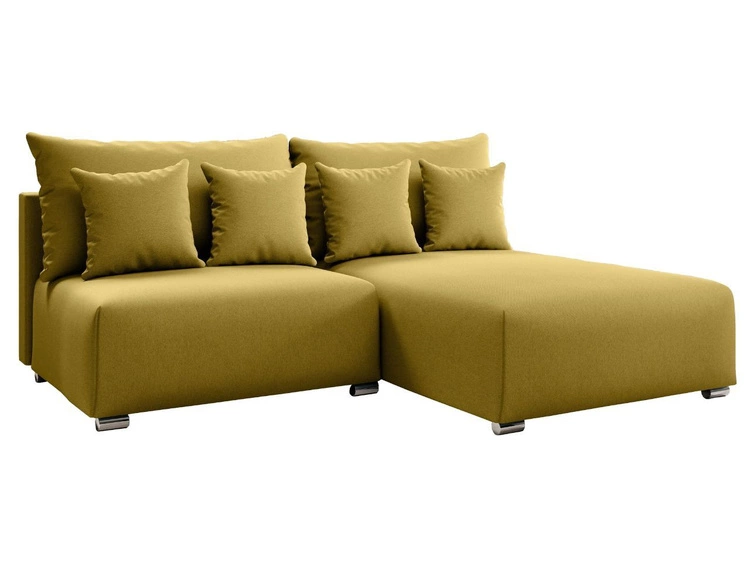 Narożnik L Prawy z funkcją spania i pojemnikiem Ronni Żółty