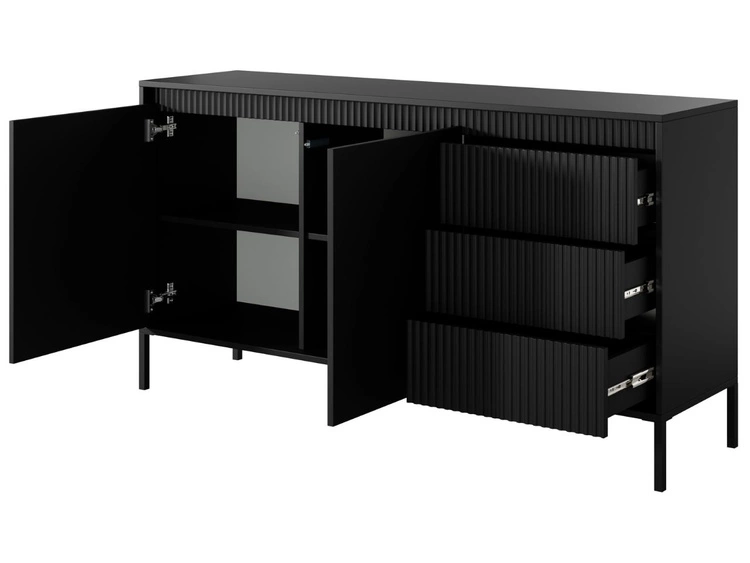 Komoda z drzwiami i szufladami 153 cm Sorano Czarna