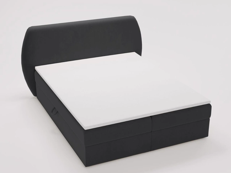 Łóżko kontynentalne z pojemnikiem na pościel 160x200 Bogota Czarne