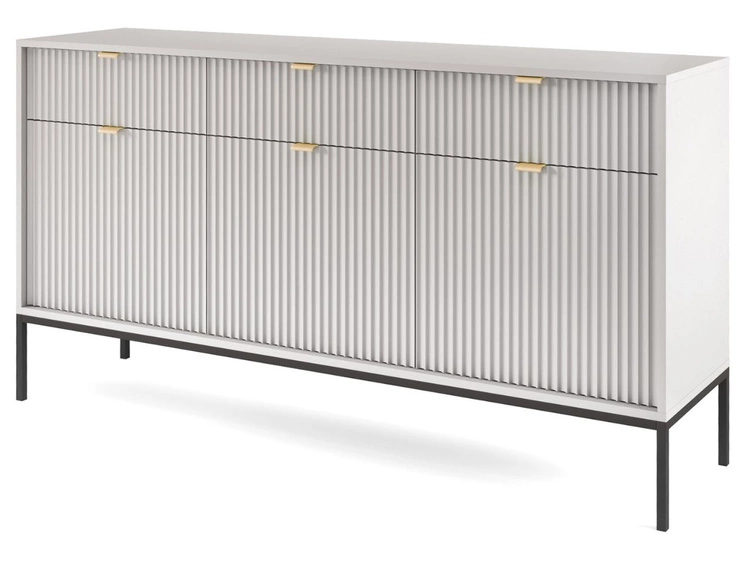 Zestaw mebli do salonu Amber szary na czarnych nogach