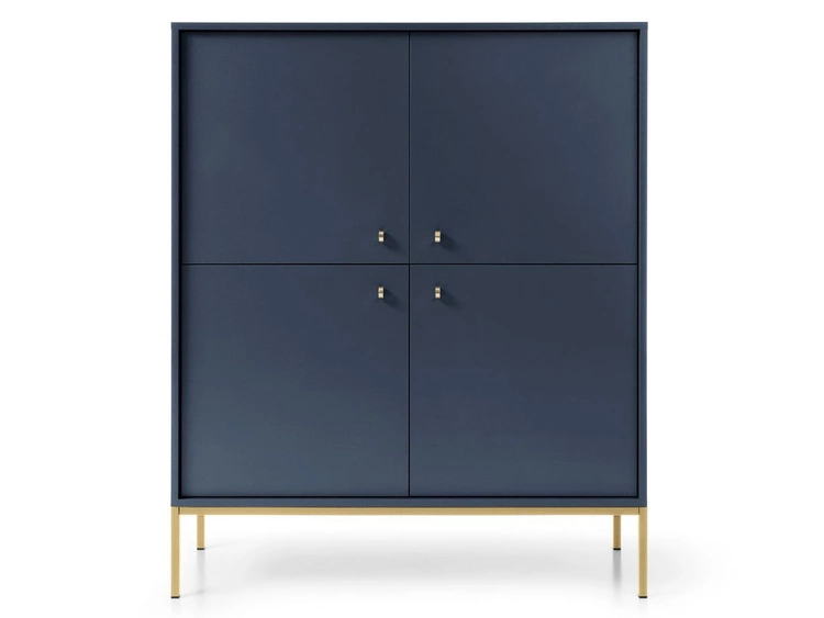 Komoda z drzwiami na złotych nóżkach Amor Granatowa
