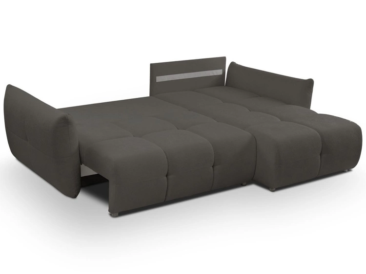 Narożnik L uniwersalny z funkcją spania i pojemnikiem Bene Czarny