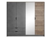 Szafa czterodrzwiowa z drzwiami uchylnymi Denis Dąb Sand Grande, Matera