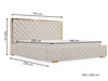 Łóżko tapicerowane z pojemnikiem i stelażem 140x200 Wave Beżowy