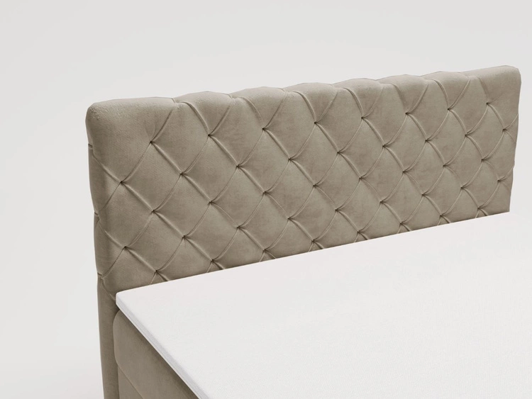 Łóżko kontynentalne z pojemnikiem na pościel 180x200 Lunaris Jasny brąz