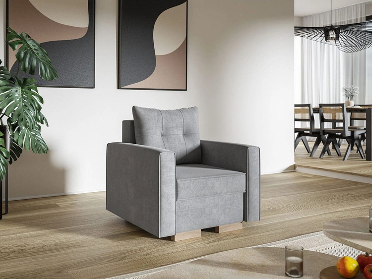 Fotel do salonu Pori szary