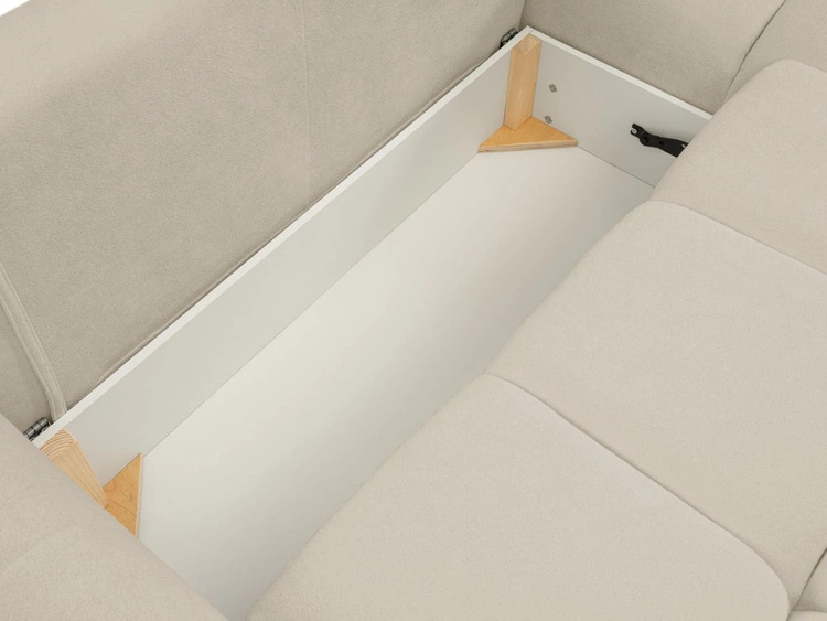 Narożnik L uniwersalny z funkcją spania i pojemnikiem Bene Beżowy