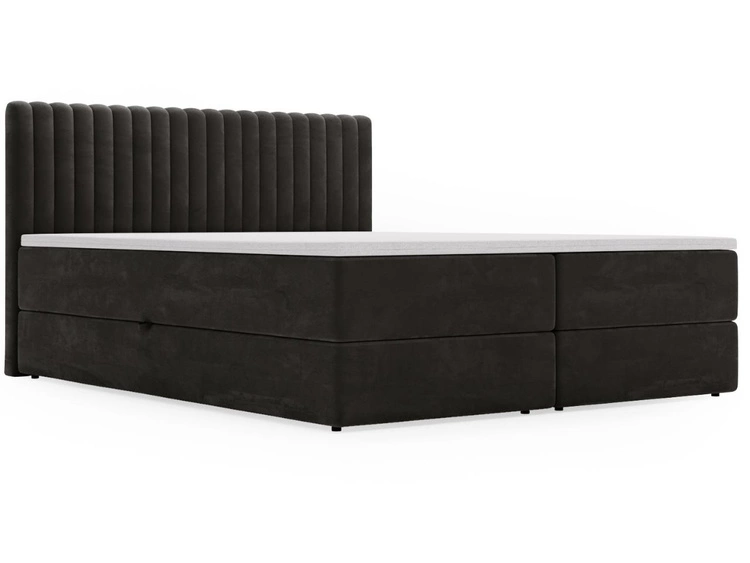 Łóżko kontynentalne z pojemnikiem na pościel 180x200 Marbella Antracytowe