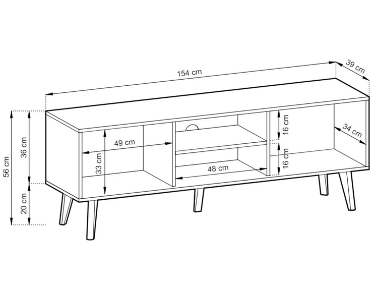 Szafka pod telewizor z drzwiczkami Astro Czarna
