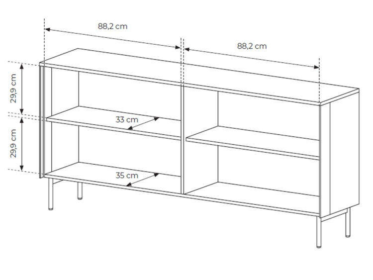 Komoda czterodrzwiowa Lumina Kaszmirowa