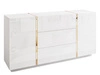 Dwudrzwiowa komoda 158 cm z trzema szufladami Lunelie biały połysk