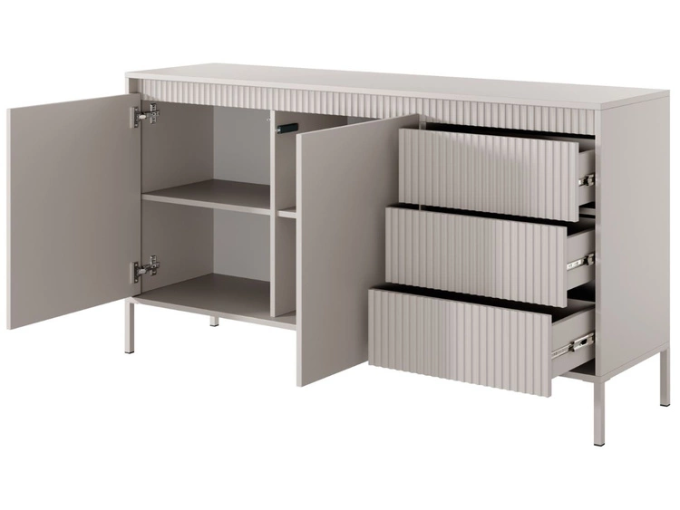 Komoda z drzwiami i szufladami 153 cm Sorano Beżowa