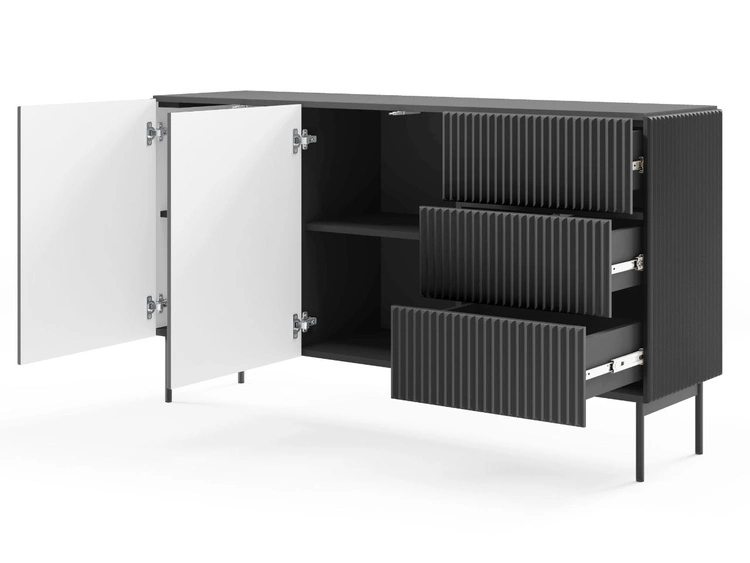 Komoda z drzwiami i szufladami 147 Qualita Czarna