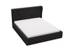 Łóżko tapicerowane z pojemnikiem na pościel i stelażem 120x200 Kingston Czarne