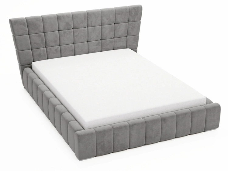 Łóżko tapicerowane z pojemnikiem i stelażem 120x200 cm Paris Szare