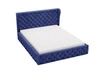 Łóżko tapicerowane z pojemnikiem na pościel i stelażem 180x200 Kingston Ciemnoniebieskie