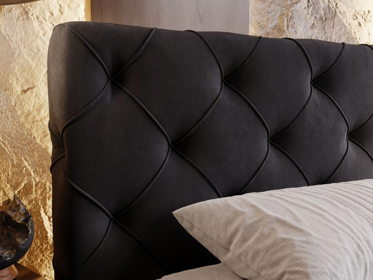 Łóżko tapicerowane z pojemnikiem i stelażem 180x200 Milano Antracytowe