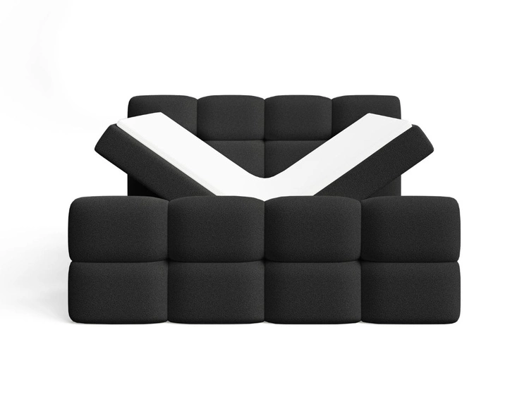 Łóżko kontynentalne z pojemnikiem na pościel 120x200 Rivon Czarne