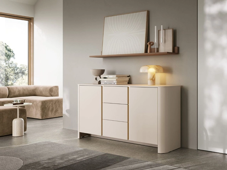 Zestaw mebli do salonu ze złotą listwą dekoracyjną Brillo Kaszmir