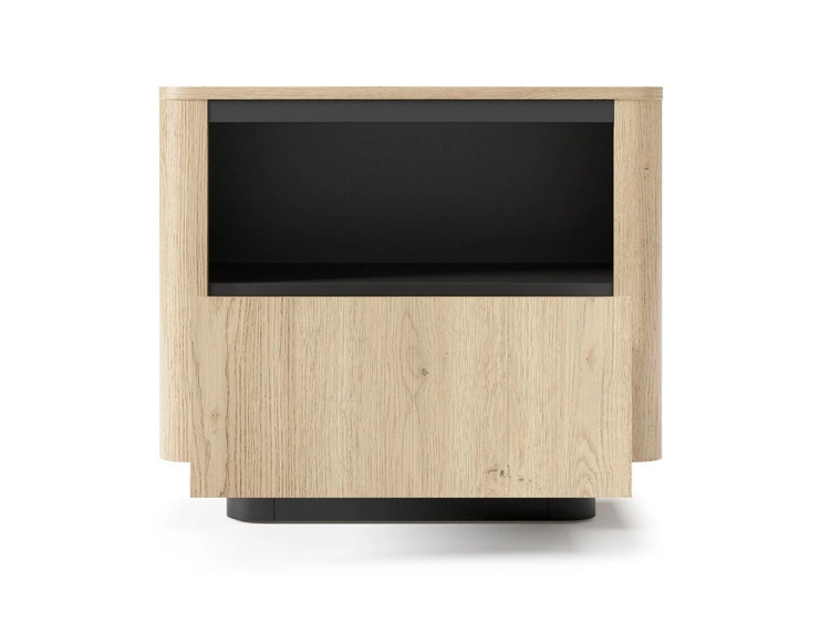 Stolik nocny z szufladą Fascino Dąb Cremona, czarny