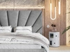Łóżko tapicerowane z pojemnikiem i stelażem 120x200 Orlo jasnoszare