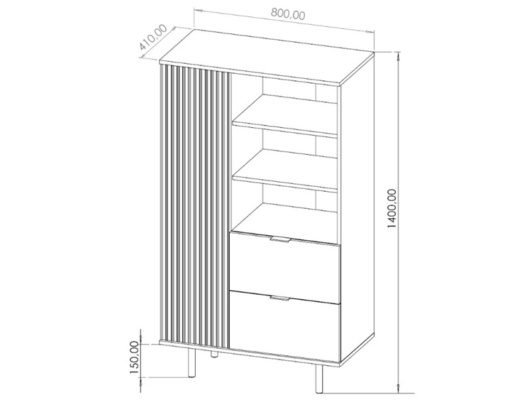 Regał z szufladami i drzwiczkami Ankara Czarny