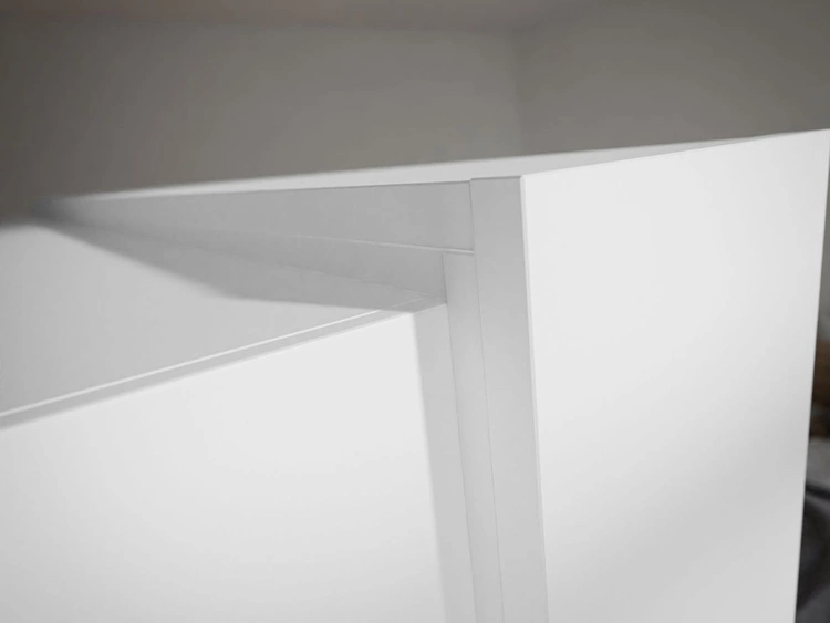 Szafa dwudrzwiowa z drzwiami przesuwnymi, nadstawką i lustrami 254 cm Nuveo Biały połysk