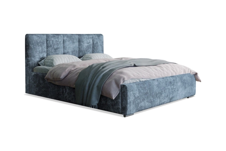 Tapicerowane łóżko z pojemnikiem 180x200 Story Niebieski
