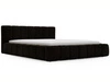 Łóżko tapicerowane z pojemnikiem i stelażem 140x200 Split Czarny