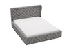 Łóżko tapicerowane z pojemnikiem na pościel i stelażem 160x200 Kingston Szare