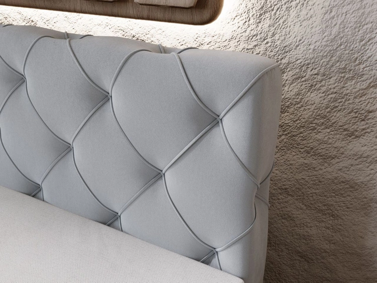 Łóżko kontynentalne z pojemnikiem na pościel 180x200 Napoli Szare