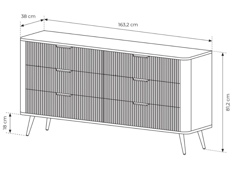 Komoda z 6 szufladami Latina Biała