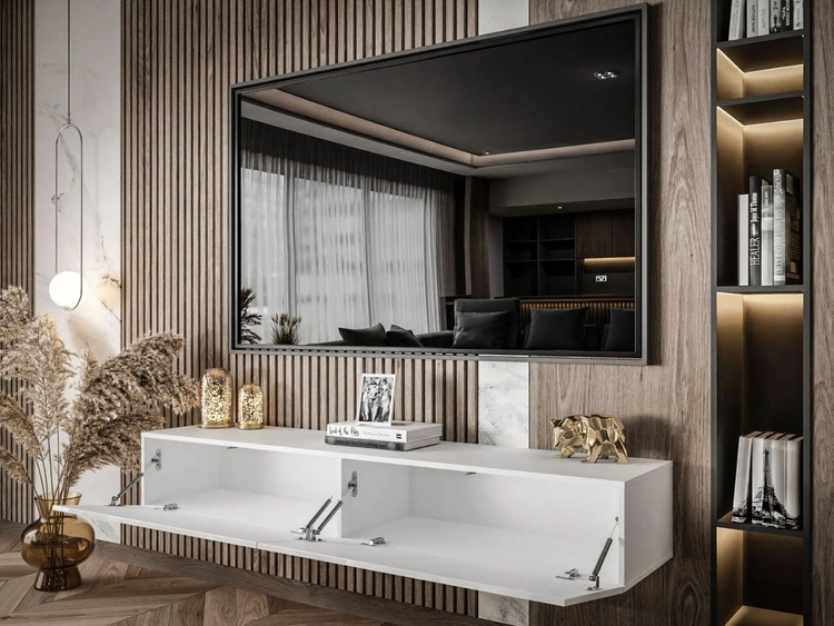 Szafka RTV dwudrzwiowa wisząca 175 cm Sorelle Biały połysk