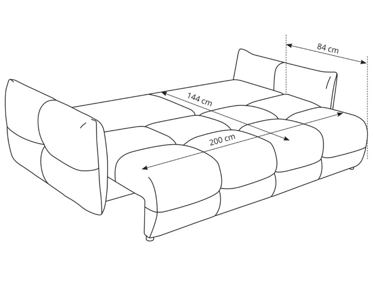 Kanapa z funkcją spania i pojemnikiem na pościel Bene Kremowa