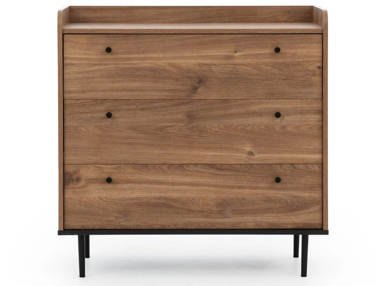 Komoda z trzema szufladami Vasa Brązowa