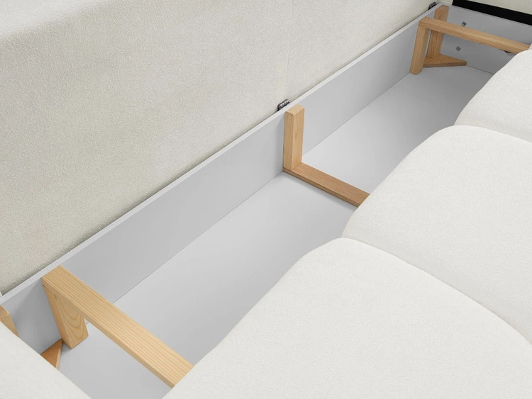 Kanapa z funkcją spania i pojemnikiem na pościel Bene Kremowa