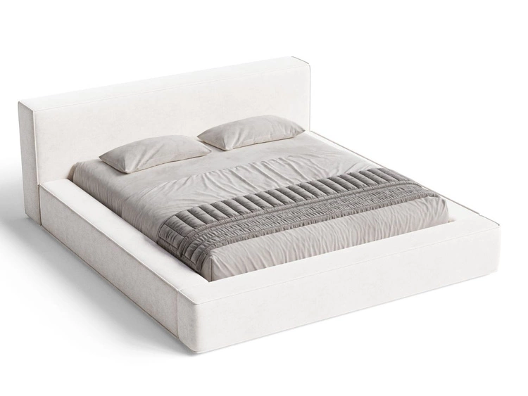 Łóżko tapicerowane z pojemnikiem i stelażem 160x200 Mali Kremowe