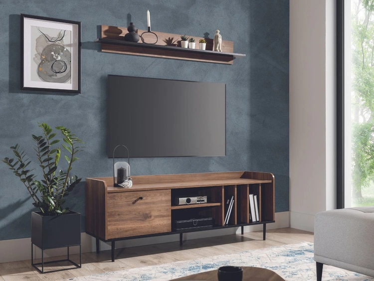 Szafka pod telewizor z drzwiczkami 150 cm Vasa Brązowa